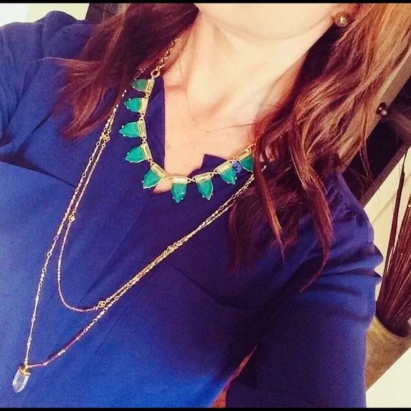 :: S&D Eye Candy Emerald Green + Gold Necklace - Picture 5 of 8